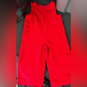 Red Kids Corduroy Overalls
